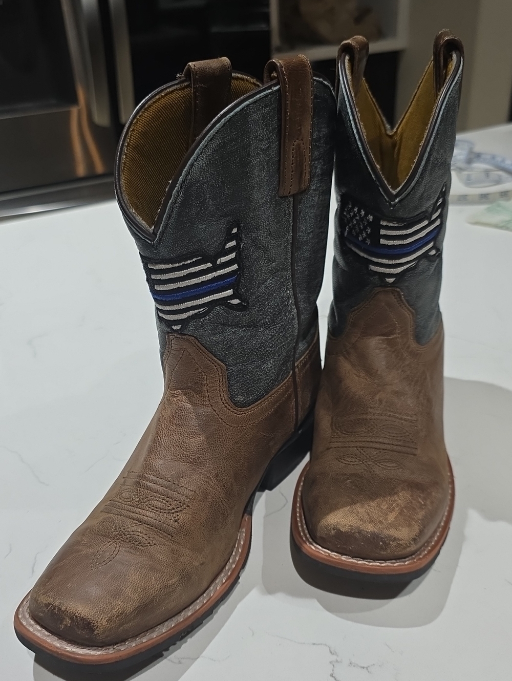 Don Post Children  Brown & Blue Western Boots   Size 2.5